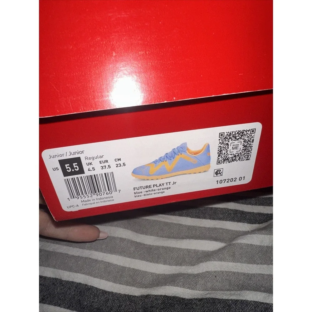 PUMA FUTURE Play TT‎ Junior Soccer Cleats size 5.5 Youth Blue/Orange